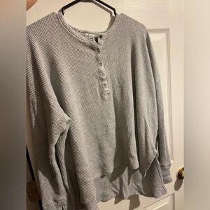 Grey waffle shirt -long sleeve- Aerie- worn twice